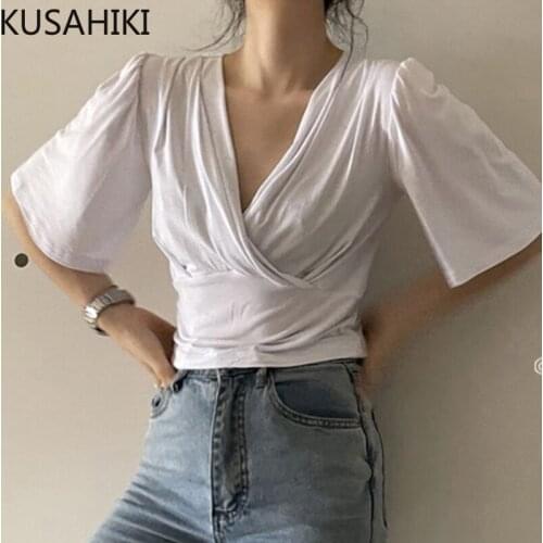 Женские короткие футболки KUSAHIKI China At AliExpress