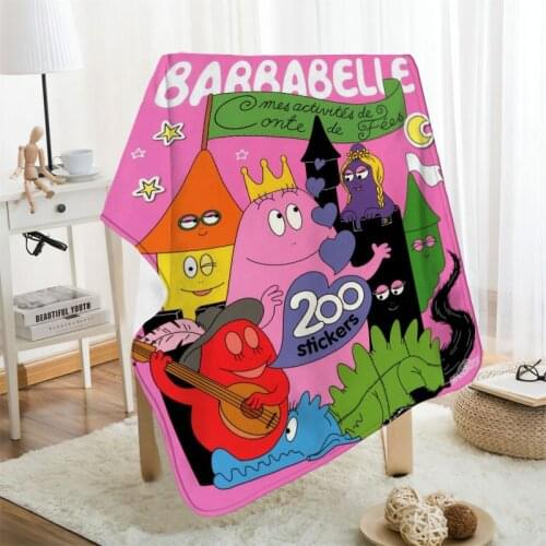 Musife Custom Barbapapa Flannel Blanket Design Your own Blanket Flannel Blankets for Sofa DIY Dropshipping