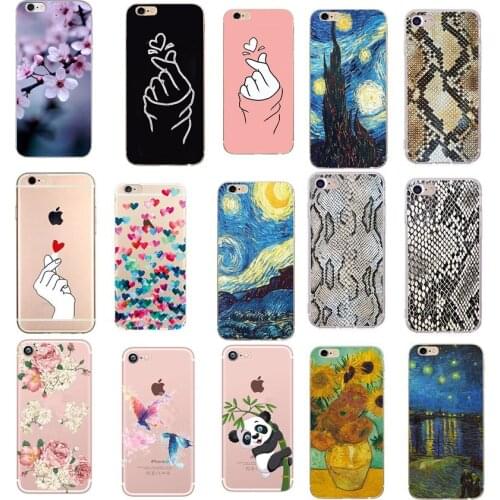 Soft Clear Phone Cases For iphone SE 2020 X XS Max XR 6S 7 8 Plus 5 5S SE Case Floral Love Heart Transparent Silicon Back Cover