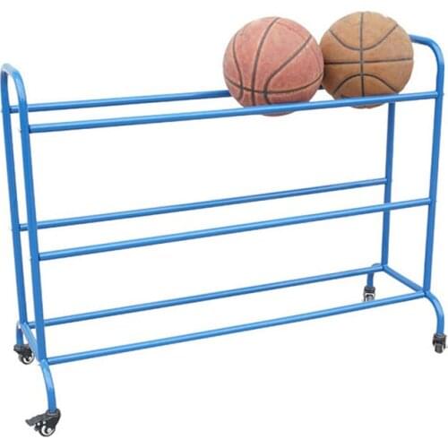 Outdoor Basketball Storage Rack Cart With Wheel Football Training Movable Organizer Display Stand Support Bracket 3 Floors Shelf