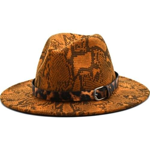 New Mens Fashion Wild Wool Leopard Gambler Hat Travel Top Hat Dome Hard Hat Panama Straw Hat Jazz Hat Ladies Vintage Hat F21
