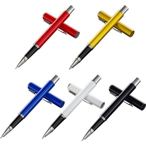 45BA Portable Gel Pen Metal Black Gel Pen with Pen Pocket Metal Signature Pen