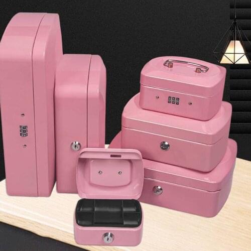 Mini Portable Money Box With Lockable Metal Money Box Coin Cash Pink Piggy Bank Home Store Jewelry Safe Boxes сейф 저금통