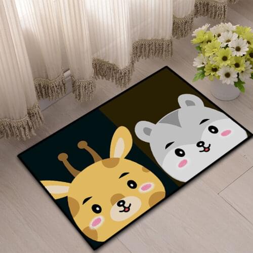 Cartoon Bear Floor Mat Anti-Slip Carpet Soft Crystal Velvet Doormat Rugs for Bedroom Bathroom Area Rugs Kitchen Mat Anime Rug