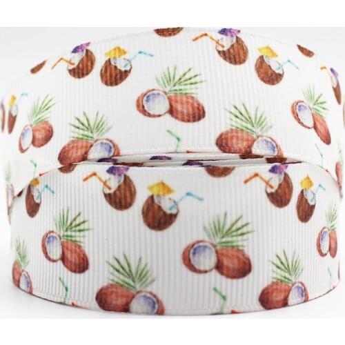 Coconut Printed Grosgrain Ribbon Decorative Ribbon Gift Wrapping Patchwork Handmade 16mm 22mm 25mm 38mm 57mm 75mm