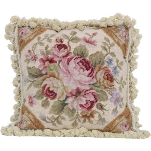 Rococo cloth art Hand woven pillow Baroque soft needlepoint cushion Collection