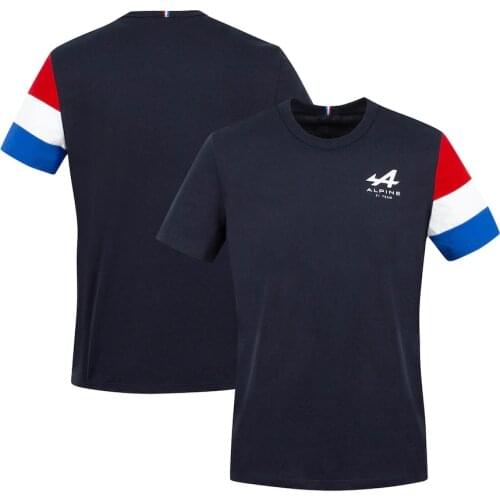 2021 Season Motorsport Alpine F1 Team A Racing Car Fan T-Shirt Blue Black Breathable Jersey Teamline Short Sleeve Shirt Clothing