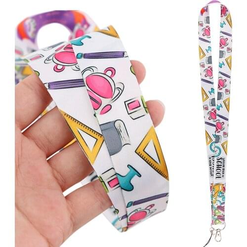 DZ2120 School student Lanyard for Key Neck Strap Card ID Badge Holder kids Key Chain Key Holder Hang Rope Key Rings Accessories