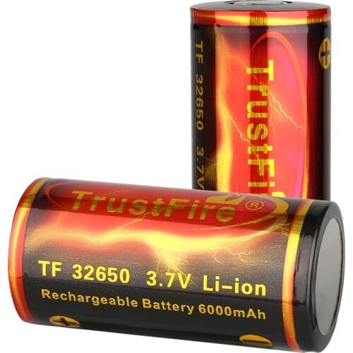 TrustFire 32650 Li-ion Battery 3.7v 6000mAh Rechargeable Battery with PCB Protected Board For DF30 Flashlight,Toys and more