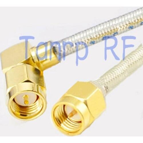 1PCS 3FEET RG402 extension cable SMA male to SMA plug right angle RF adapter connector 1M Pigtail coaxial jumper cable