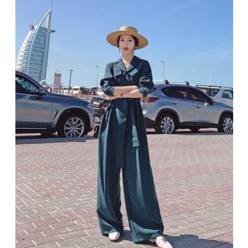 Spring 2009 New European and American Peacock Blue Loose Body Pants Broad-legged Pants J201903000102