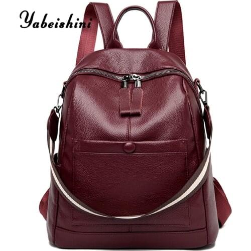 Yabeishini 2020 New Multifunctional Womens Backpack Female Back pack Small School Backpacks For Teenage Girls Bags Retro