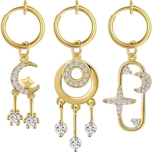 Gold Fake Belly Button Rings Navel Clip Fake Earrings Belly Piercing Ombligo Non Piercing Navel Ring Body Jewerlry