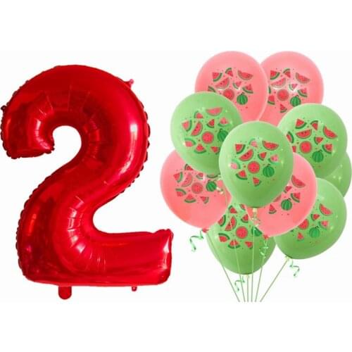 11pcs Hot Summer Luau Party Supplies Watermelon Fruit Marble Round Latex Party Wedding Birthday Decorate Balloon 12" Air Globos