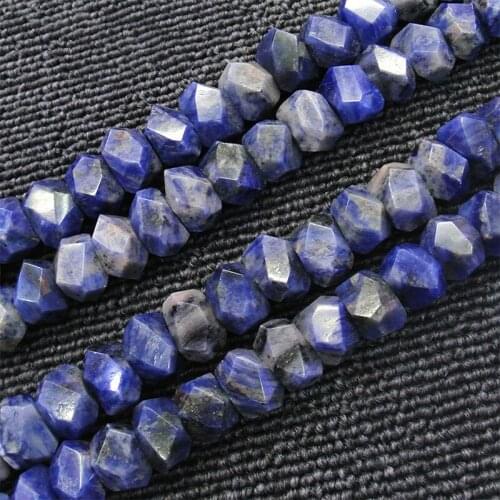 11x15mm Natural Near Rectangle Cuboid Faceted Blue Sodalite Beads For Jewelry Making Beads Bracelets 15'' DIY Beads Trinket