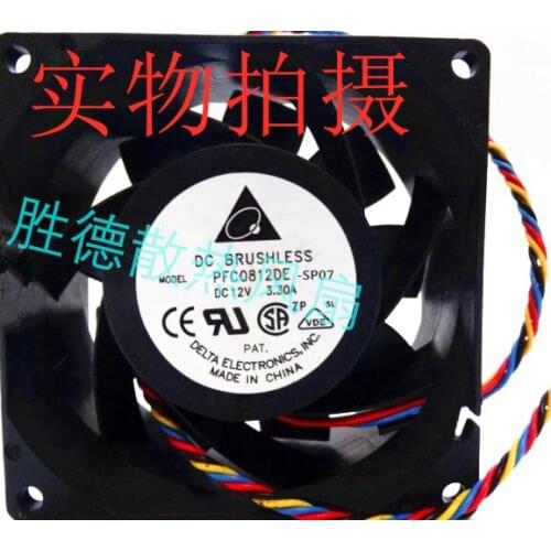 Delta Electronics PFC0812DE SP07 DC 12V 3.30A 80x80x38mm 4-Wire Server Cooling Fan