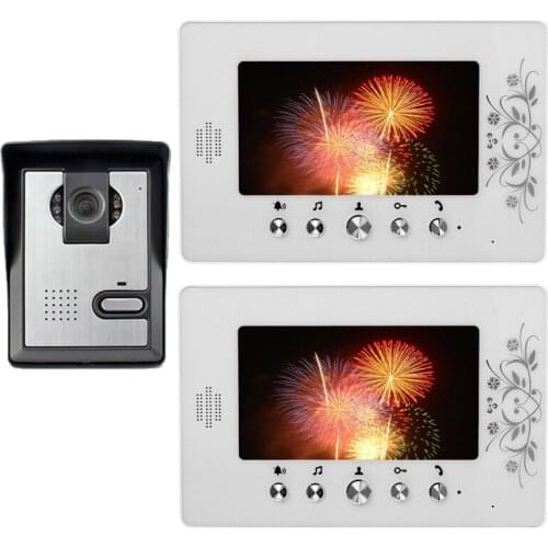 7" LCD Monitor Video Door Phone Intercom Doorbell System IR night vision Camera Video interphone Intercom 1-Carmera 2-monitor