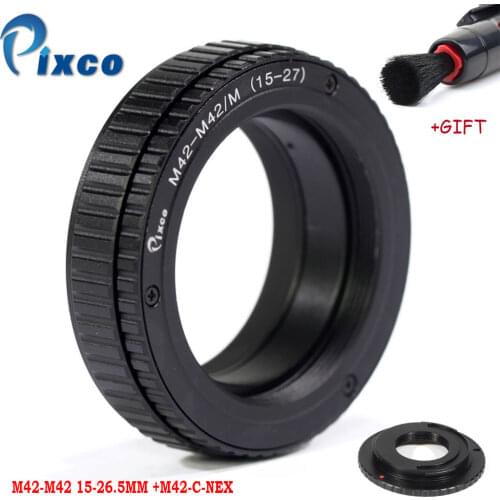 ADPLO M42 to M42 Adjustable Focusing Helicoid Adapter 15-26.5mm 15mm to 26.5mm Macro Extension Tube Screw mount Lens Camera