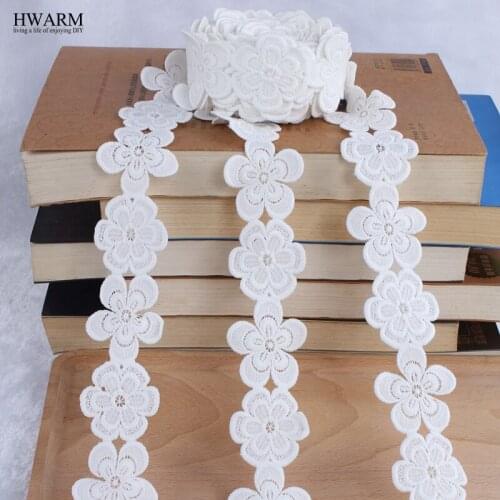 African white lace fabric 2019 high quality lace wedding decoration trim DIY 4yard New milk silk bar code lace spot lace fabric