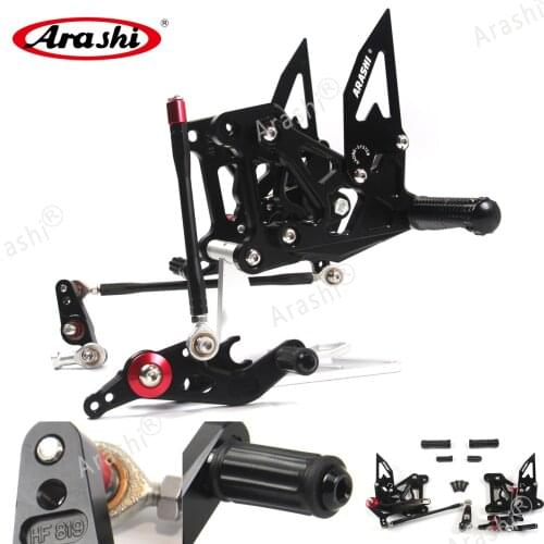 Arashi Adjustable Footrests Foot Pegs For MV AGUSTA Brutale 675 800 Dragster 2012 - 2016 2013 2014 Aluminum Rider Rearset