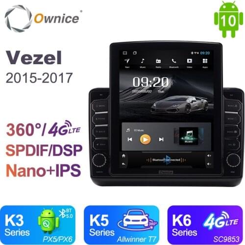Android 10.0 Ownice Autoradio 2 Din for Honda Vezel 2015 - 2017 Car Radio Auto GPS Navigation Multimedia DSP 4G LTE 360 Panorama