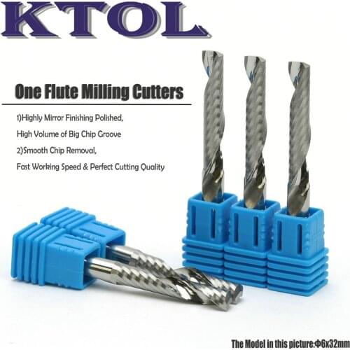 Free Ship 10pcs 6*32MM 1/4 Single Flute Solid Carbide End Mill or Wood Spiral Wood Cutters Carbide Tools Router Bit Cutting Tool