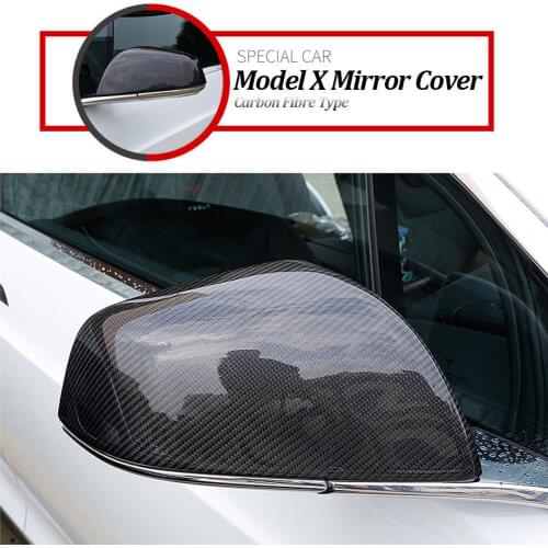 Loyalty for Tesla Model X 2016 2017 2018 2019 Rear View Mirror Cover Trim Shell Carbon Fiber Sport Style Car Styilng Accessories