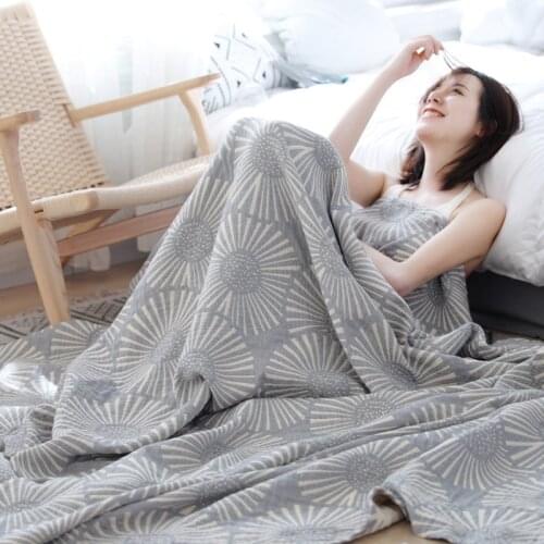 Pure Cotton Gauze Towel Blanket for Adult Children Summer Air Condition Summer Cool Thin Nap Sofa Blankets Home Decoration