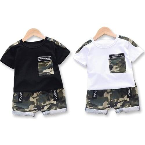 Children Clothes 2021 Summer Baby Boys Clothing Camouflage T-Shirt Shorts 2Pcs/Sets Toddler Cotton Costume Kids Tracksuits