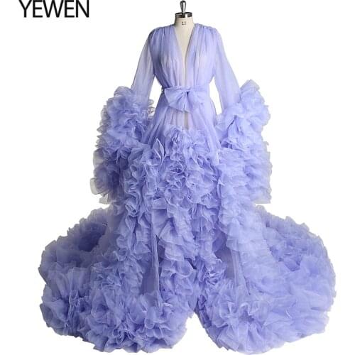 Elegence Maternity Photography Prop Pregnancy Dress For Photo Shooting Organza Ruffle Pregnant Women Dresses Maxi Maternity Gown