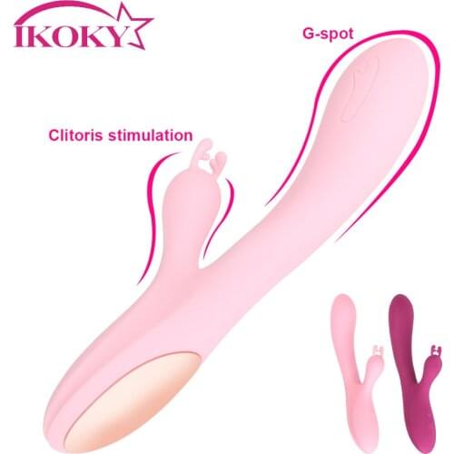 IKOKY Sex Toys for Women Vaginal Pussy Massager 2 Motors 10 Speeds G-Spot Clitoris Stimulator Cute Deer Rabbit Dildo Vibrator