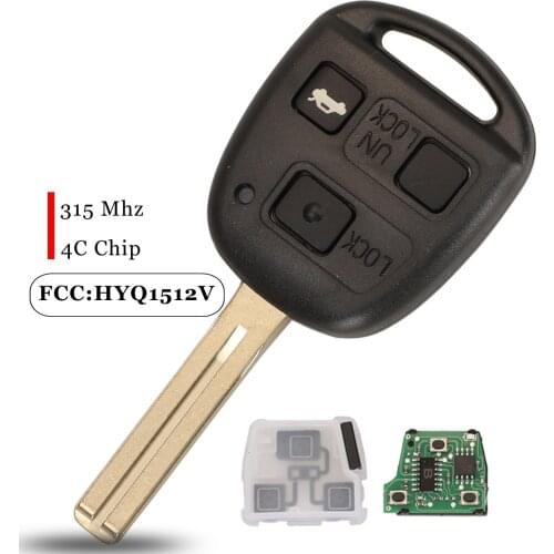 Jingyuqin 5pcs For Lexus IS300 GS300 GS430 1998-2005 Car Key Fod HYQ1512V 315Mhz 4C Chip 3 Buttons Remote
