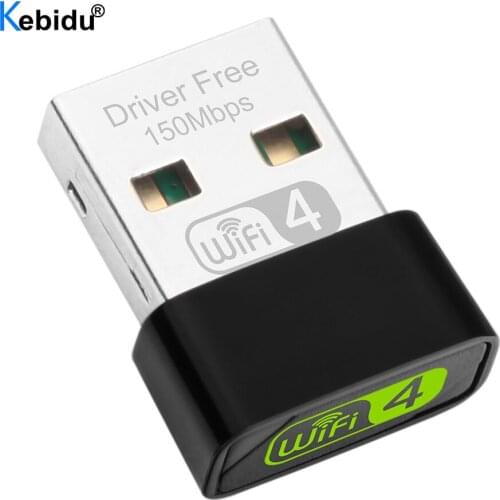 Kebidu 2.4GHz USB WiFi Adapter for PC 150Mbps Wireless Network Card Adapter Wi-Fi Receiver for Windows 10/8/7XP Laptop Desktop