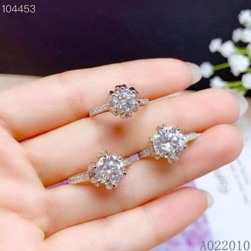 KJJEAXCMY Fine Jewelry 925 Sterling Silver Inlaid 1/2/3 Carat Mosang Diamond Luxury Ladies New Ring Support Test Hot Selling