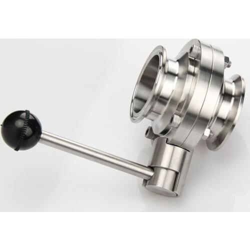 2" 51mm Butterfly Valve SS304 Stainless Steel Sanitary 2" Tri Clamp Flow Control Homebrew Beer Dairy Product