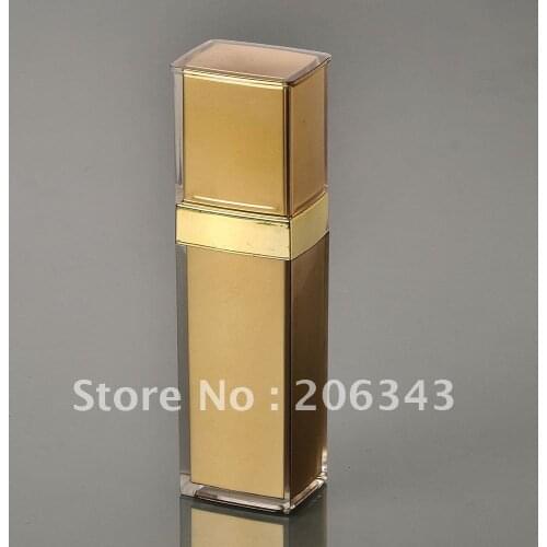 50ml gold square shape press pump lotion. bottle,cosmetic container,press pump bottle ,Cosmetic bottle Cosmetic Packaging