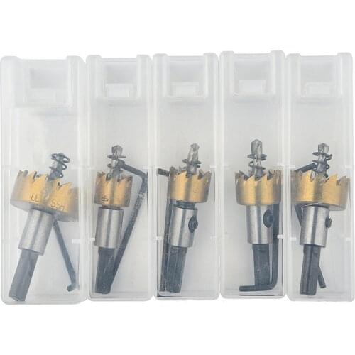 HSS Drill Bit Saw Set Carbide Tip Metal Wood Drilling Hole Cut Tool for Installing Locks 16/18.5/20/25/30mm