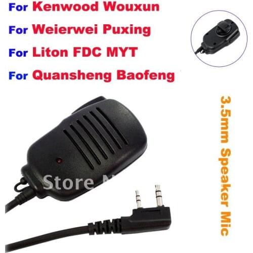 3.5mm earphone Speaker Mic for kenwood Wouxun KG-UVD1P Quansheng Puxing Weierwei Lintion Baofeng walkie talkie
