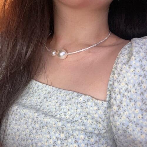 HOCOLE New European Simulated Pearl Chokers Necklace Bangle Adjustable Jewelry Set For Women Bridal Wedding Party Accessories