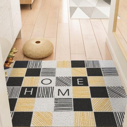 New Product Door Mats Silk Loop PVC Kitchen Mat Bathroom Mat Home Mats Carpet Cuttable Non-slip Hallway Entrance Door Mat Carpet
