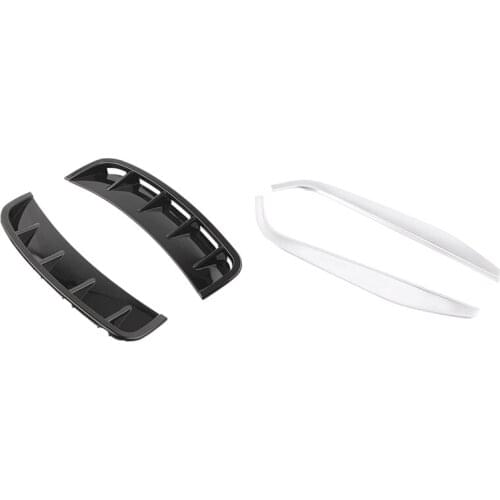 Black Front Wheel Side Air Vent Canards Trim Decoration with 2Pcs Car Center Console Panel Side Cover Trim