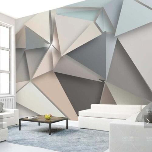 Custom Photo Wallpaper 3D stereoscopic triangle wallpapers modern 3D Large Mural Living Room Sofa TV Backdrop 3D Wallpaper Roll