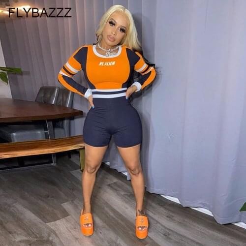 Letter Printed Casual Sport Shorts Yoga Sets Women Zipper Running Sport Jumpsuit Gym Clothes Stretchy Fitness Workout Sportswear