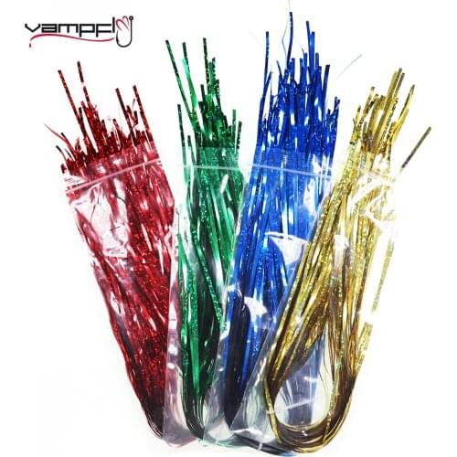 Vampfly 2Bags 2MM Width Fly Tying Flash Tinsel Holographic Flashabou Seatrout Saltwater Streamer Fly Lure Baits Tying Materials