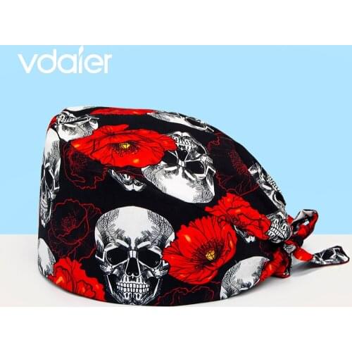 Tieback Pet medical Scrub pharmacist clinic hat Dentist lab cap nurse Surgical working caps nursing hats 100% cotton Scrub hat