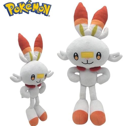 23-38CM Kawaii Pokemon Anime Scorbunny Plush Doll Toys Cartoon Cute Pokémon Sobble Grookey Soft Stuffed Dolls Model Toy Kid Gift