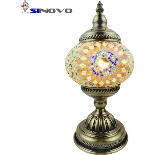 Sinovo Newest Type Creative Vintage Office Metal Led Table Lamp With Unique Mosaic Lampshade table lamps for bedroom