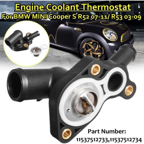 Radiator Coolant Thermostat & Housing Kit 11537512733 11537512734 For Bmw for Mini Cooper R52 R53 1.6L 2003 2004 2005-07 2009