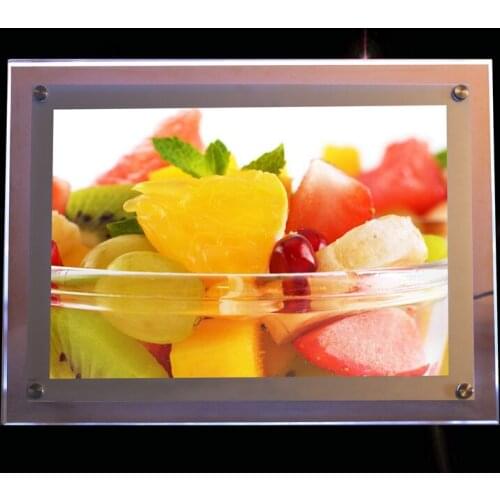 Ultra-thin a2 acrylic led lighting picture frame wall mounted poster display case