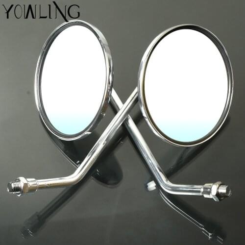 For Universal Motorcycle Rearview Mirror 10mm 8mm Motorcycle Mirrors Chrome For Honda HORNET 250 600 900 Honda Big Sheep FJS400